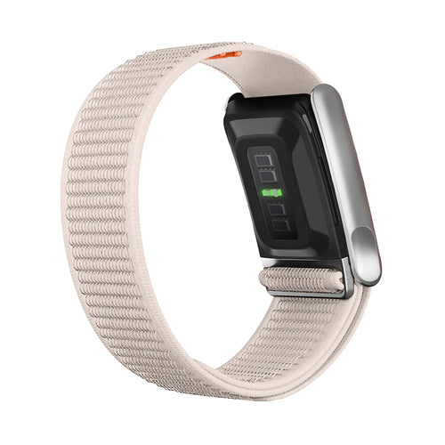 Nylon Hybrid Strap, starlight, on a watch, 3/4 rear view