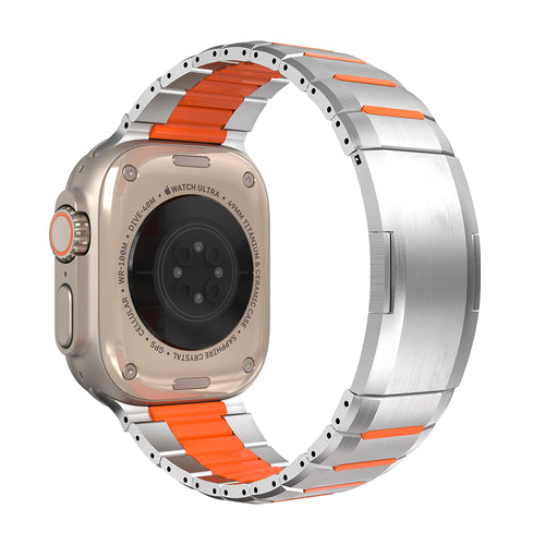 Apple Watch Ultra Stahl-Hybridarmband (Titan/Orange)