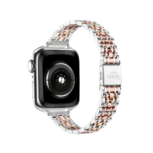 xoxo Wildhearts Apple Watch Steel Strap 'Slim' (Silver/Rose Gold)