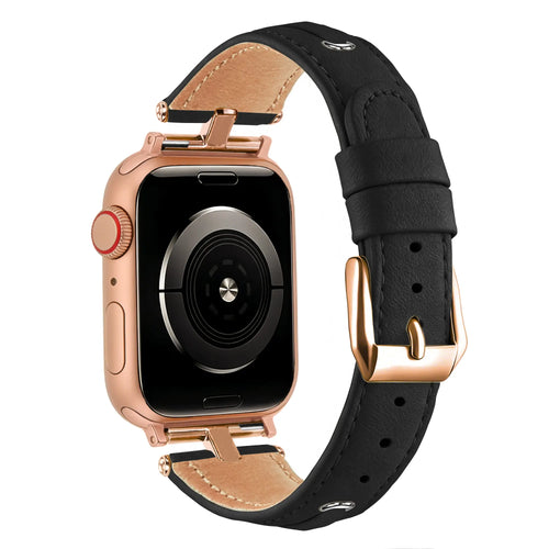 Bandz Apple Watch Lederarmband 'T-Belt' (Schwarz)