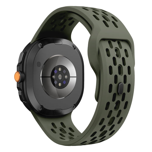 Samsung Galaxy Watch 8 Classic Silikonarmband mit Löchern (Olivgrün)