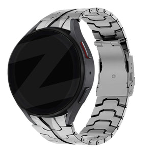 Steel Strap 'Iron', silver, on a watch, 3/4 rear view