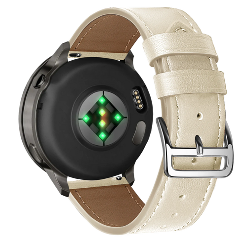 Bandz Garmin Venu 3s Lederarmband 'Deluxe' (Beige)