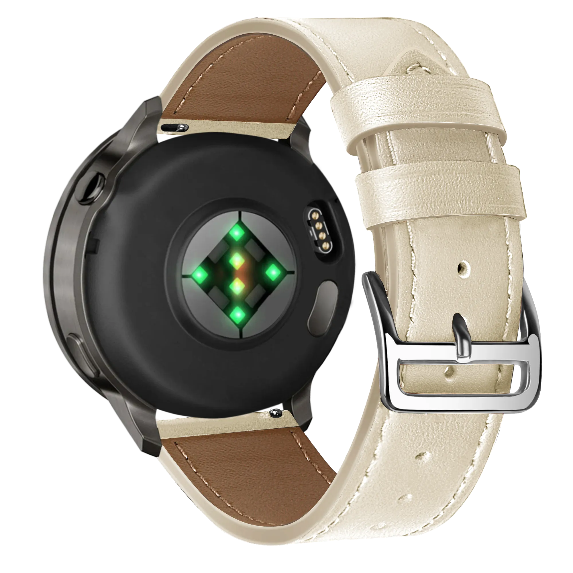 Bandz Garmin Approach S42 Lederarmband 'Deluxe' (Beige)