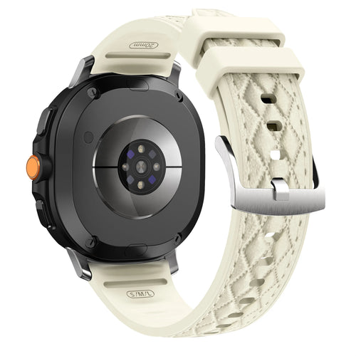 Samsung Galaxy Watch 8 Classic Diamond Leather Hybrid Strap (Beige)