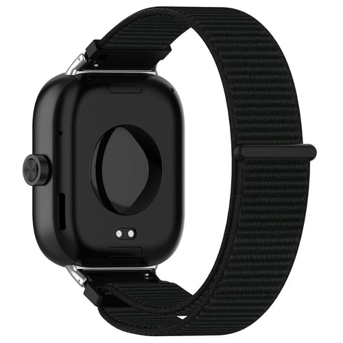 Nylon Strap, black, on a watch, 3/4 rear view
