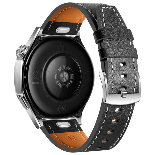 Samsung Galaxy Watch 46mm 'One Push' Leather Strap (Black)
