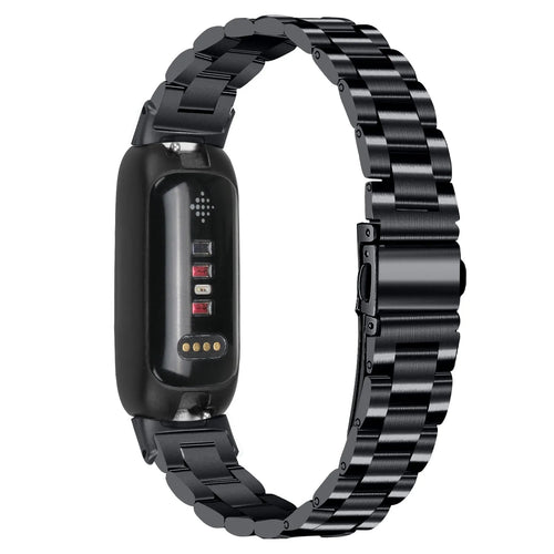 Steel Strap, black, on a watch, 3/4 rear view