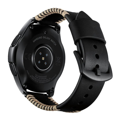Amazfit GTR 3 (Pro) Stitched Lederarmband (Schwarz)