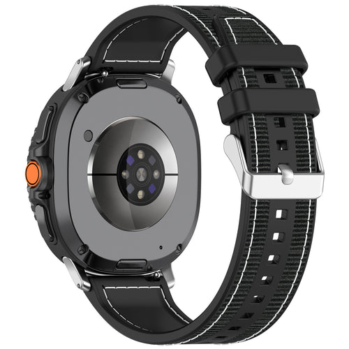 Samsung Galaxy Watch 8 - 44mm Hybrid Nylonarmband (Schwarz)