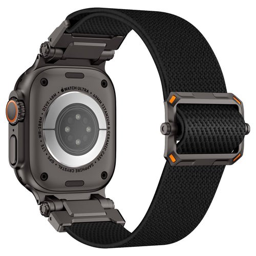 Apple Watch Ultra Polyester Explorer Armband (Schwarz mit Schwarz)