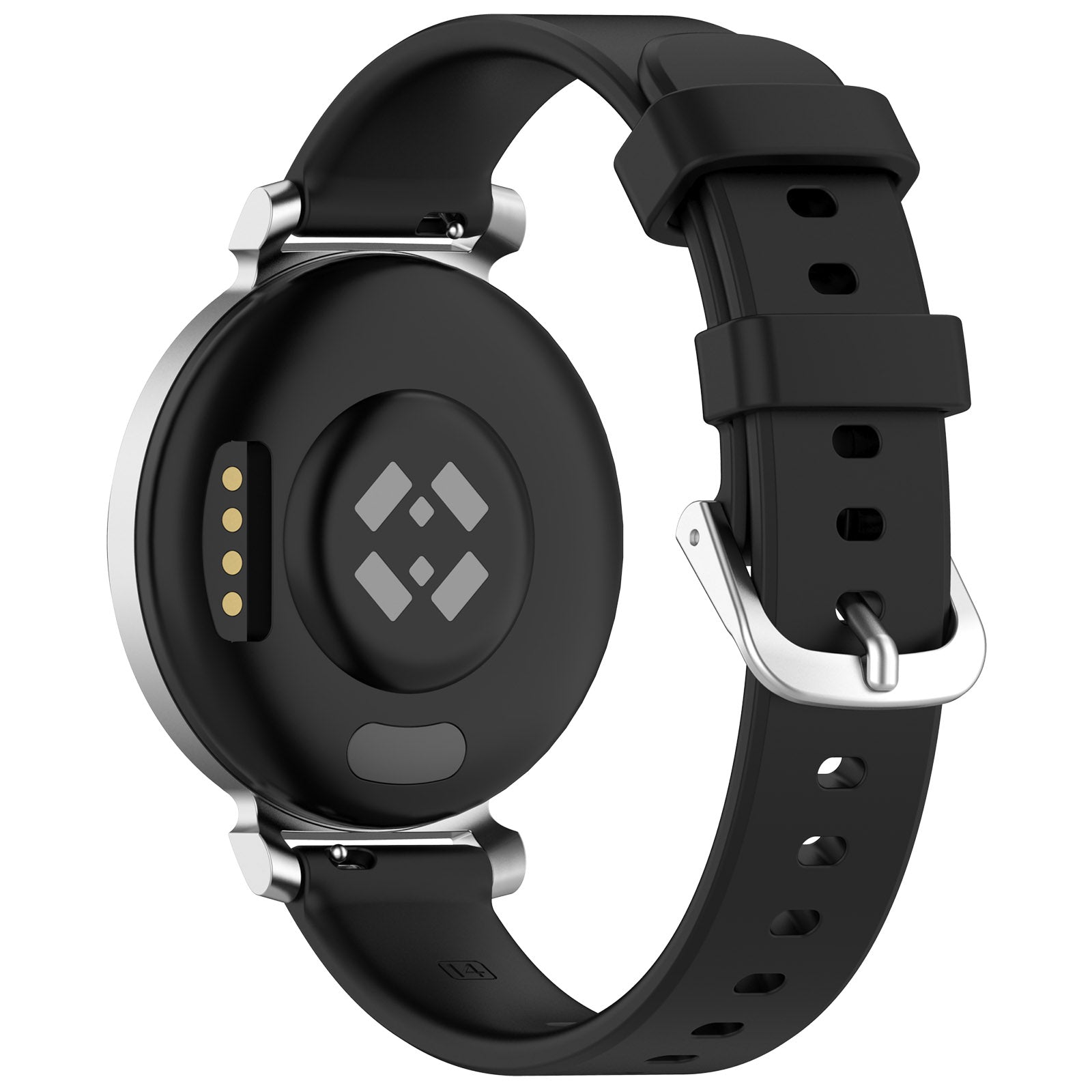 Pebble Round 2 - 14mm Klassisches Silikonarmband (Schwarz)