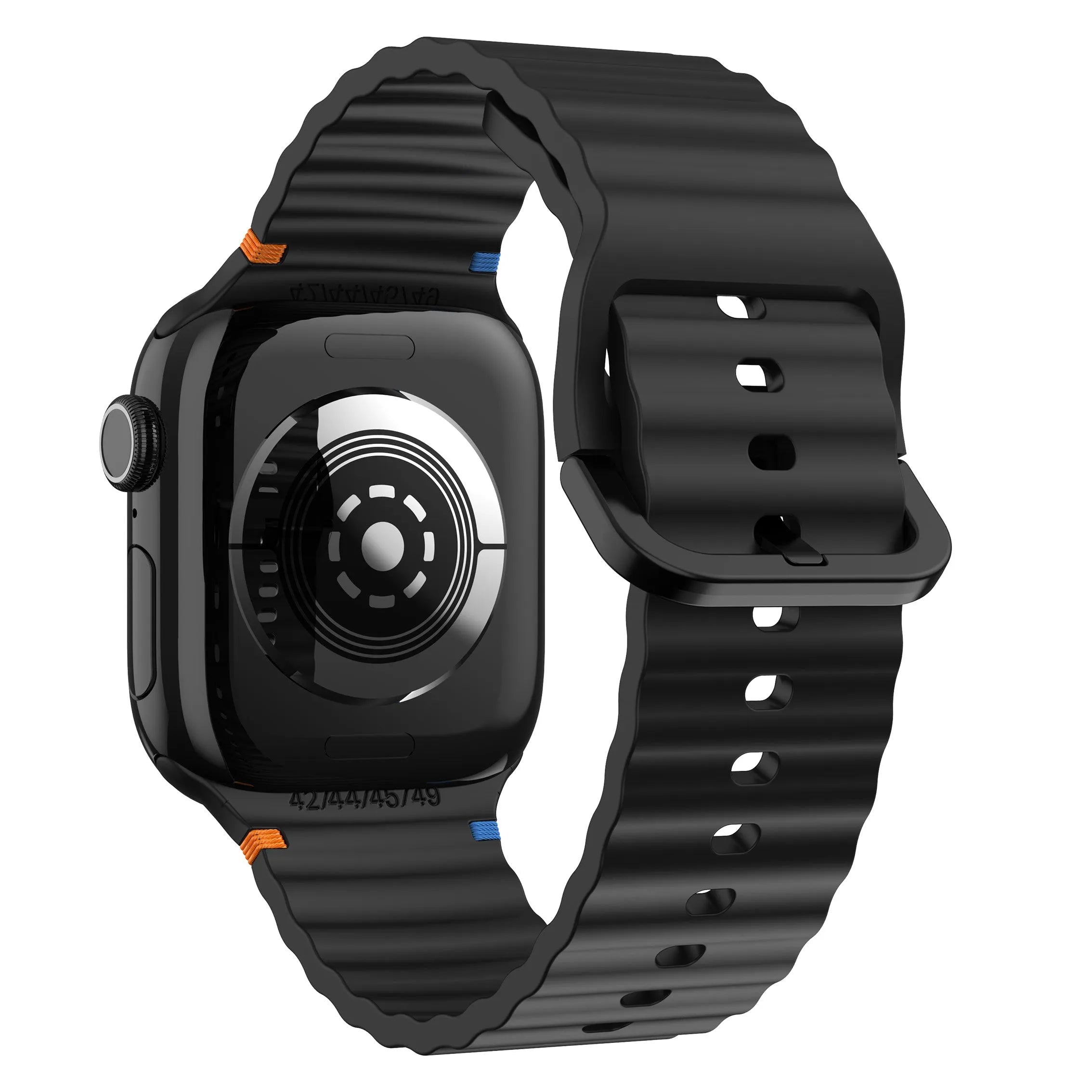 Apple Watch Wave Silikonarmband (Schwarz)