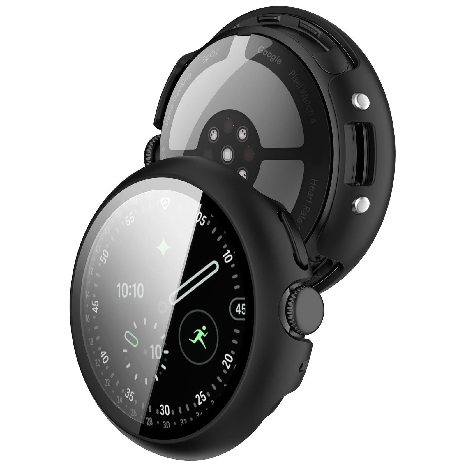 Google Pixel Watch 4 - 45mm Hard Case mit Glas (Schwarz)