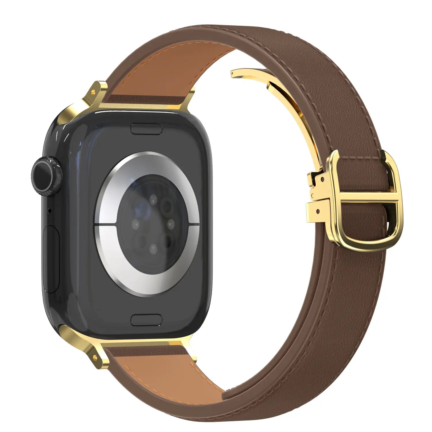 Bandz Apple Watch Lederarmband 'D-Type' (Dunkelbraun)