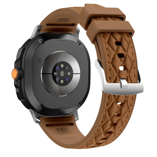 Samsung Galaxy Watch 8 Classic Diamond Leather Hybrid Strap (Brown)