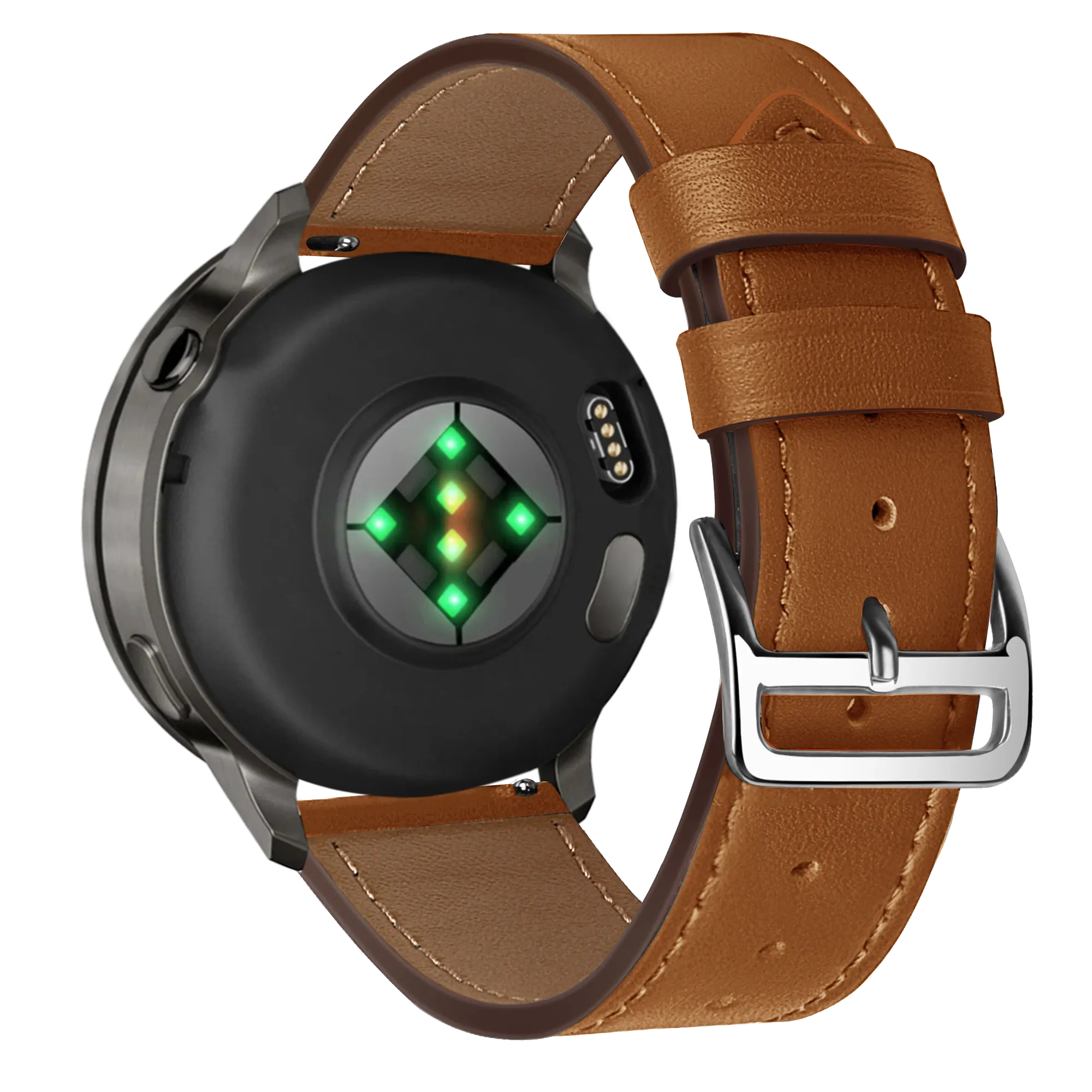 Bandz Garmin Forerunner 255 Lederarmband 'Deluxe' (Braun)