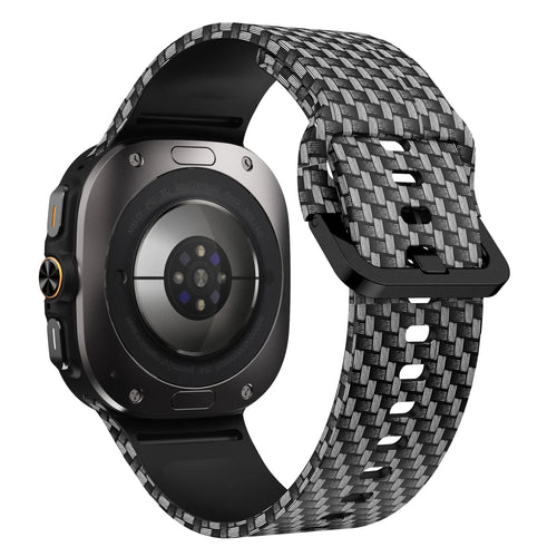 Print Silicone Strap, on a watch, 3/4 rear view