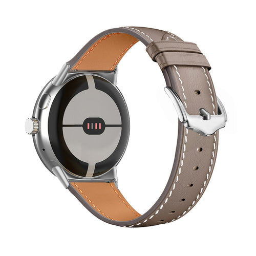 Google Pixel Watch 4 - 45mm Modernes Lederarmband (Coco)