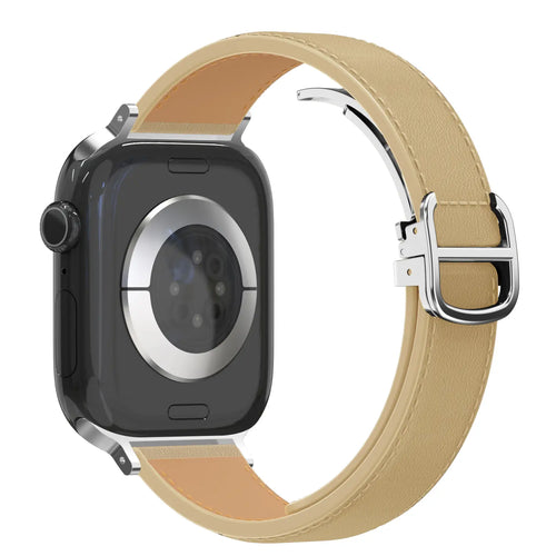 Bandz Apple Watch Leather Strap 'D-Type' (Creme)