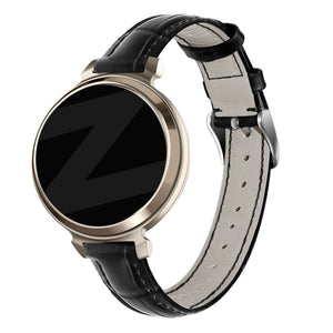 Leather Strap Crocodile Grain, black, on a watch, 3/4 rear view