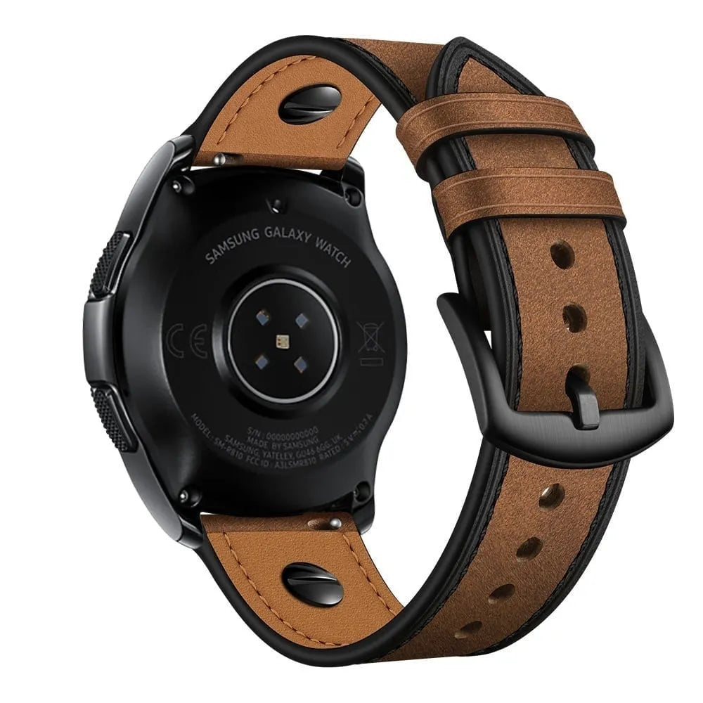Oppo Watch X2 Lederarmband mit Schraube (Schwarz)