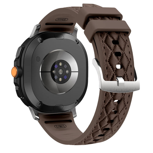 Samsung Galaxy Watch 8 Classic Diamond Hybrid Lederarmband (Dunkelbraun)