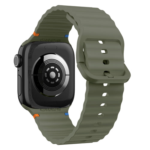 Apple Watch Ultra Wave Silikonarmband (Dunkelgrün)
