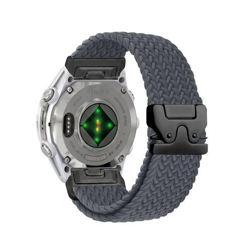 Garmin Quatix 8 Pro - 47mm Braided Strap P-Buckle (Dark Grey with Black)