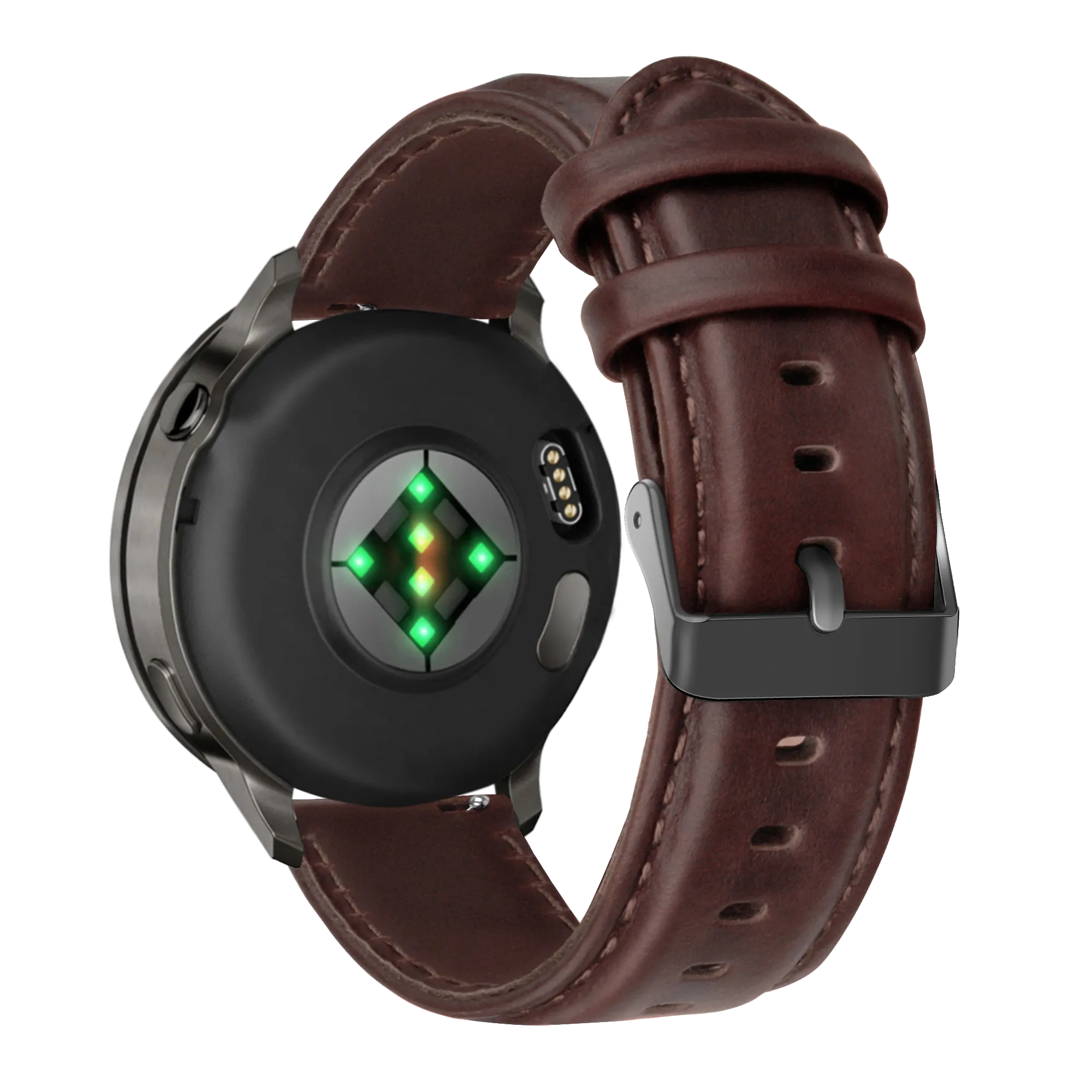 Bandz Garmin Venu 2 Lederarmband 'Classic' (Dunkel Braun)
