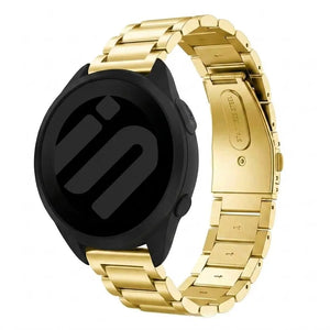 Steel Strap, gold, on a watch, 3/4 rear view