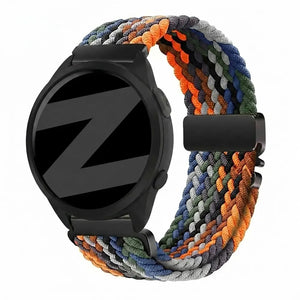 Nylon Braided Strap 'Parachute', multicolour, on a watch, 3/4 rear view