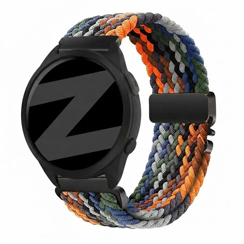 Nylon Braided Strap 'Parachute', multicolour, on a watch, 3/4 rear view