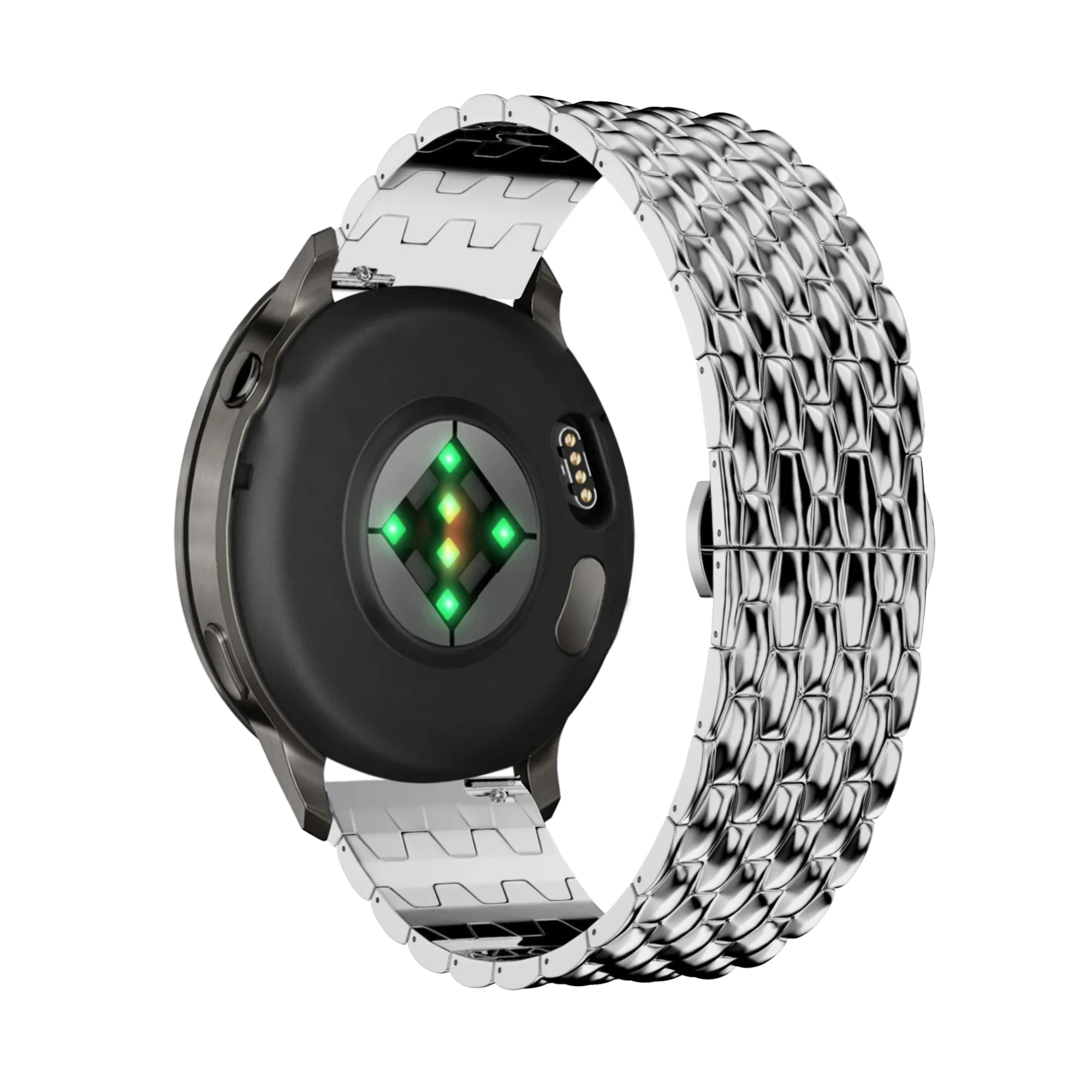 Bandz Garmin Forerunner 170 Stahlarmband 'Dragon' (Silber)