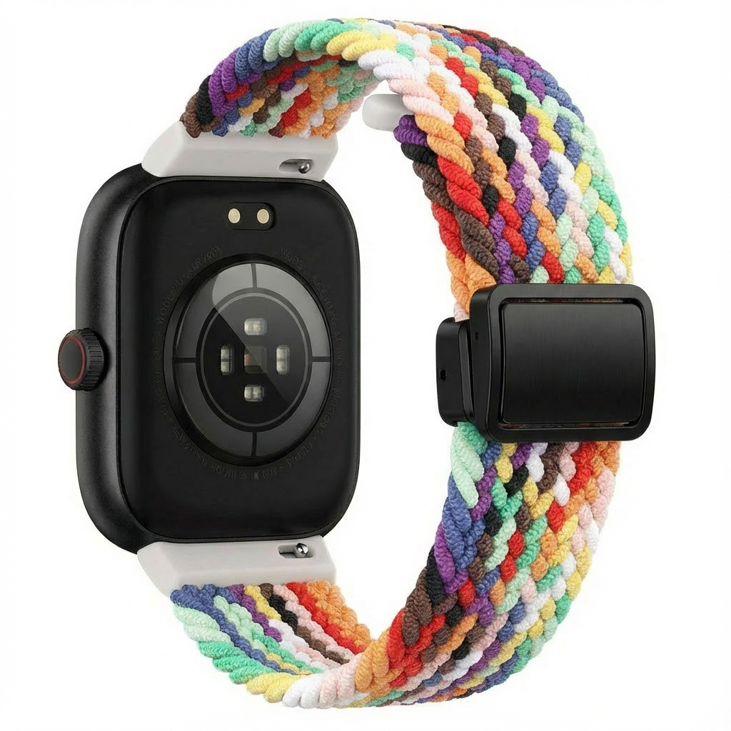 Xiaomi Smart Band 8 Pro geflochtenes Armband mit D-Schnalle (Regenbogen)