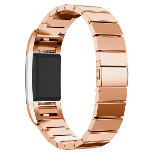Metal Strap, rose gold, on a watch, 3/4 rear view