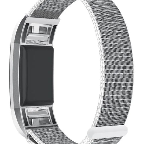 Nylon Strap, grey, on a watch, 3/4 rear view
