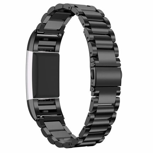 Steel Strap, black, on a watch, 3/4 rear view