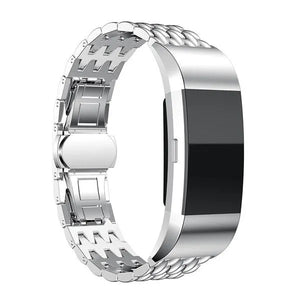 Steel Dragon Strap, silver, on a watch, 3/4 rear view