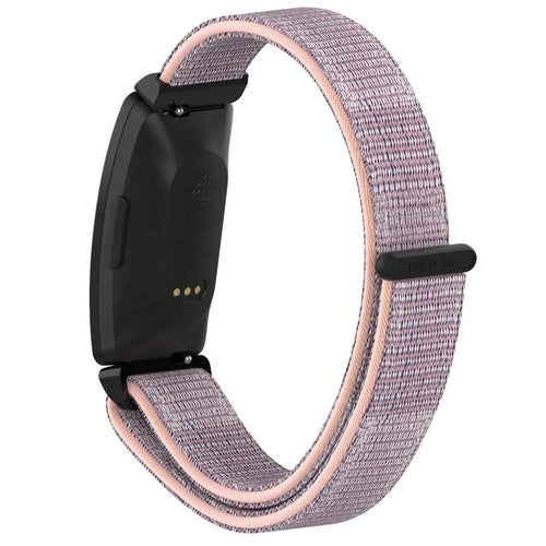 Nylon Strap, pink, on a watch, 3/4 rear view