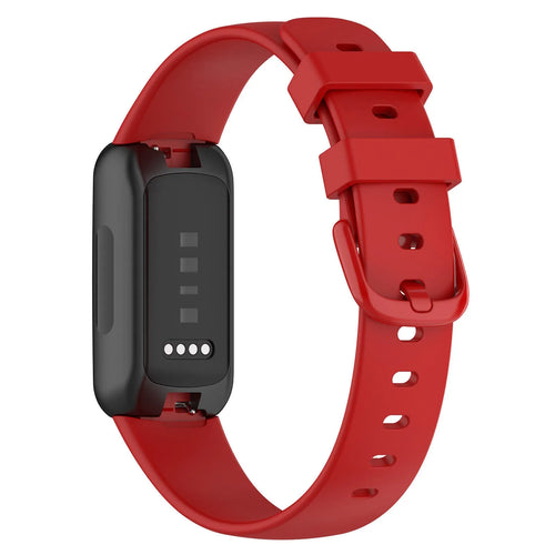 Silicone Strap, red, on a watch, 3/4 rear view