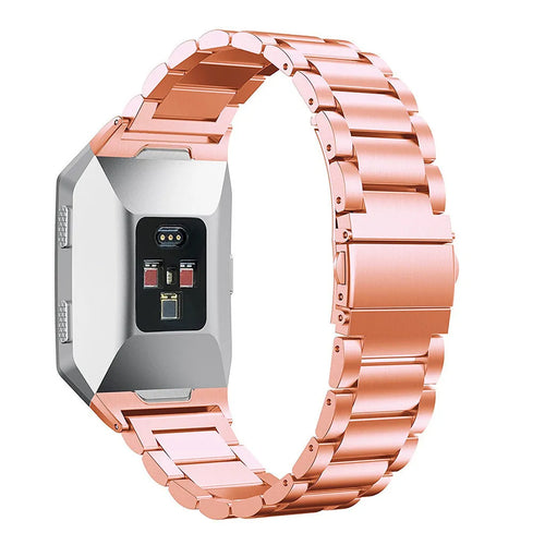 Steel Strap, rose gold, on a watch, 3/4 rear view