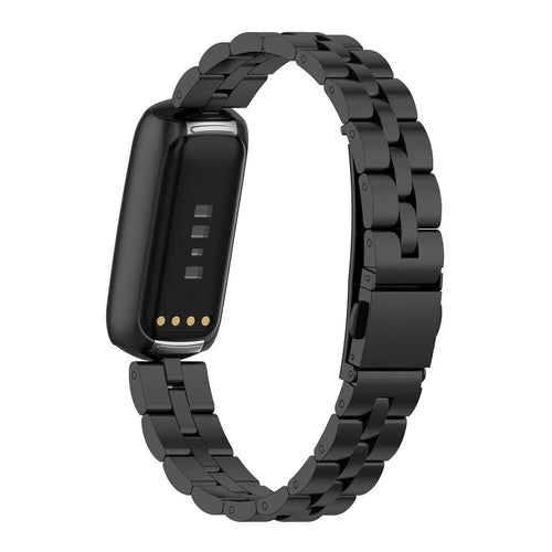 Steel Strap, black, on a watch, 3/4 rear view