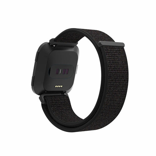 Nylon Strap, black, on a watch, 3/4 rear view