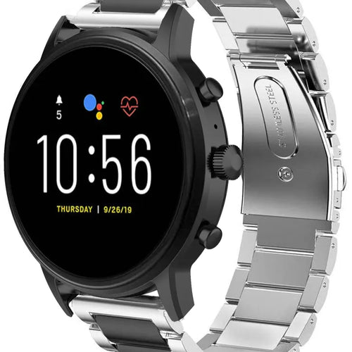 Fossil Gen 4 Explorist (HR) Stahlarmband (Silber/Schwarz)