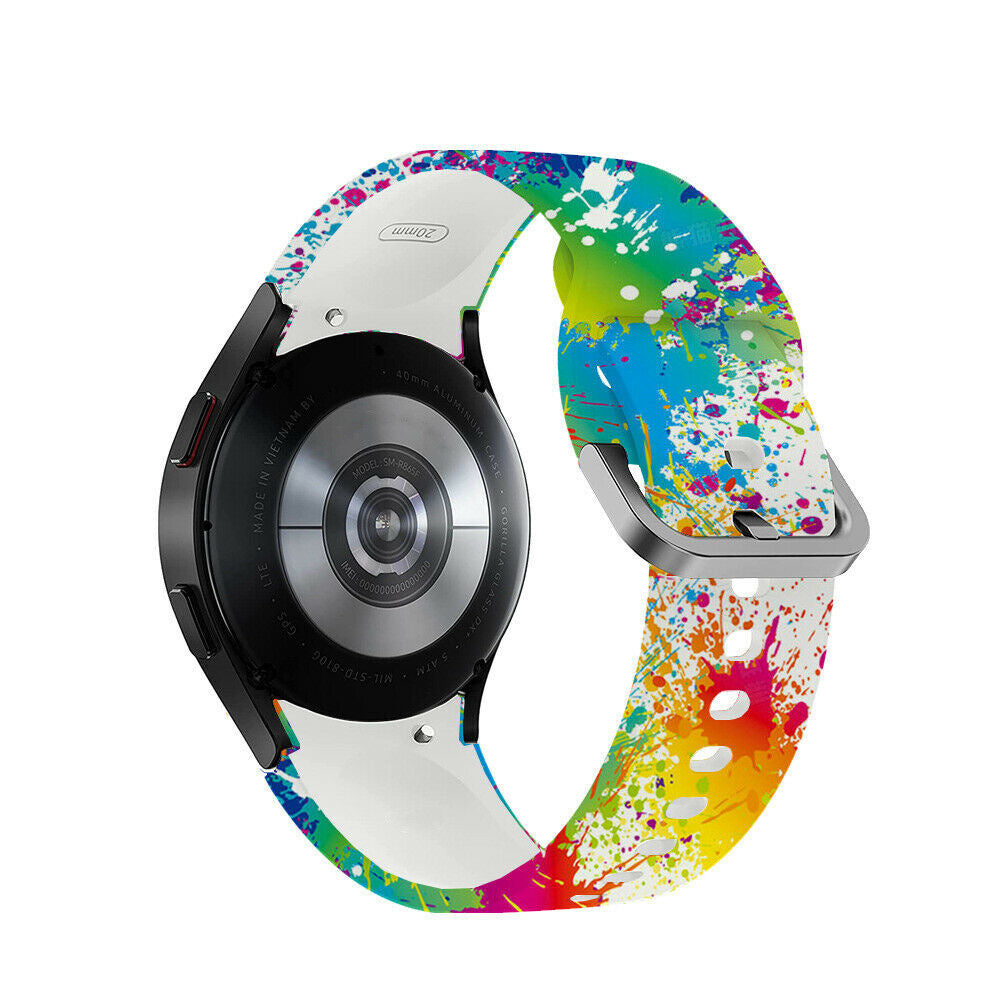 Print Silicone Strap, on a watch, 3/4 rear view