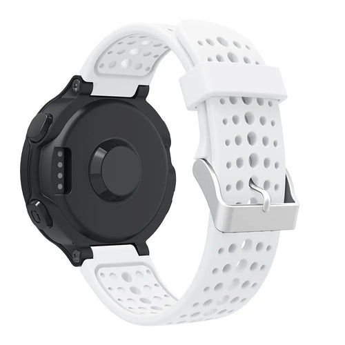 Silicone Strap, white, on a watch, 3/4 rear view