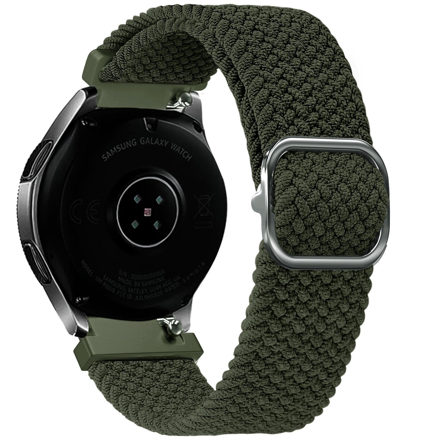 Uhrenarmband aus gewebtem Nylon 22mm - Schnellverschluss (Grün)