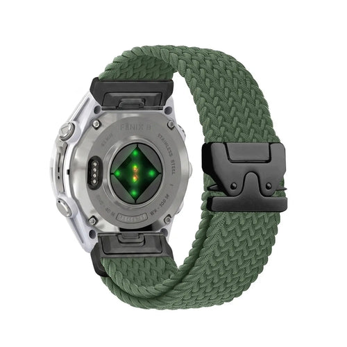 Garmin Forerunner 955 Geflochtenes Armband mit P-Schnalle (Grün mit Schwarz)