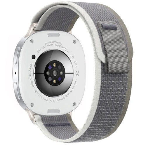Trail Nylon Strap, grey, on a watch, 3/4 rear view